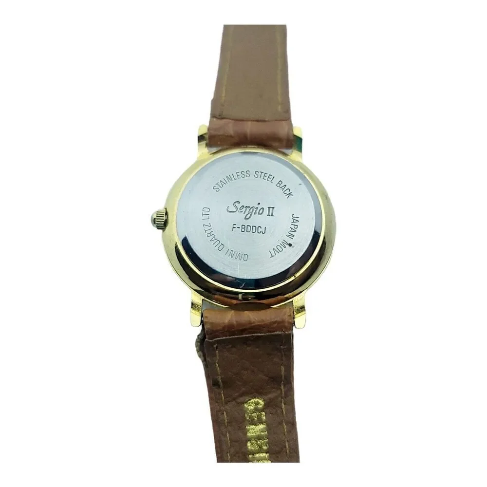 Vintage Sergio II Quartz F-BDDCJ Brown Lesther‎ Women's Watch